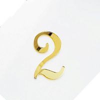 Зеркальный акриловый топпер цифра "2" 7см