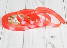 Лента атласная 10мм, неоново-розовый